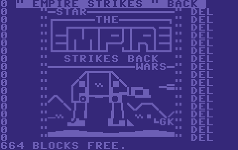 Logiker464's tweet photo. "The Empire Strikes Back" as directory art for the #c64 with restricted #PETSCII. May the force be with you! #MayThe4thBeWithYou #pixelart #textart #commodore #ec64forum #c64retweets @ScubaChris72 https://t.co/V1agkVjxtv