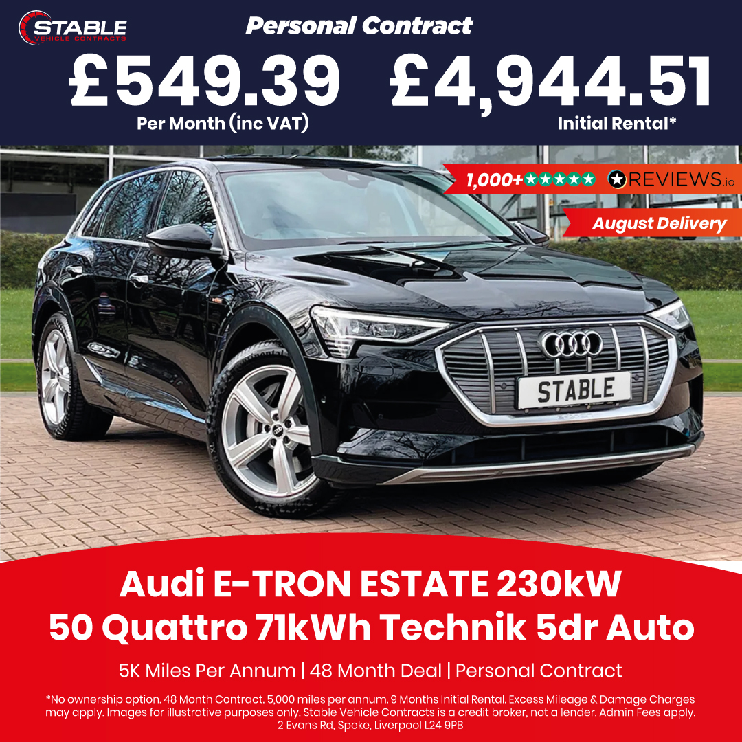 🚨  Audi E-TRON ESTATE 230kW 50 Quattro 71kWh Technik 5dr Auto. Lease from £549.39/pm inc VAT 🚨 Delivery August 

➡️  lnkd.in/es4jPCur
✅  Audi virtual cockpit
✅  Parking system plus
✅  Heated front seats
✅  Adaptive air suspension

#carleasing #electricvehicle #ev