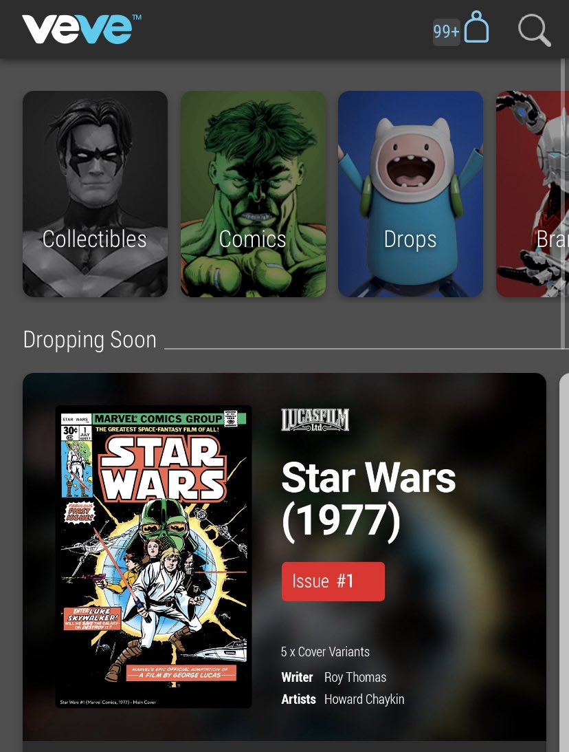 VeVeViral's tweet photo. @starwars Let’s freaking go!! Today is the day 🤩 first Star Wars comic NFT! Carbon neutral and readable in AR!! $OMI #VeVe  @veve_official @ecomi_ https://t.co/vFcAI8lt9k