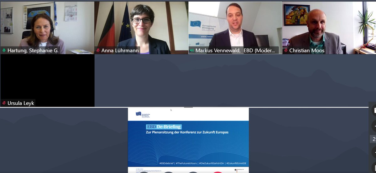 NetzwerkEBD's tweet photo. 49 EU-Reformvorschläge hat das Plenum der #CoFoE verabschiedet 🇪🇺. Wie lassen sich diese einordnen? Welche nächsten Schritte folgen? @MVennewald diskutiert gerade die Vorschläge im heutigen #EBDdebrief mit @AnnaLuehrmann, @SHartung_PoE, @ChristianMoos &amp; Axel Schäfer. https://t.co/KogLk1FDZN