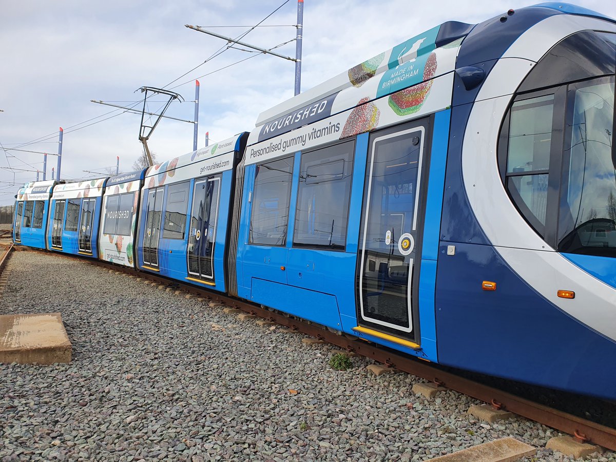 stewartsignsuk's tweet photo. An amazing @WMmetro make-over in collaboration with @Global for the Get Nourished campaign.

#stewartsigns #tramwrap #OOHadvertising https://t.co/FrUbDJWNv8