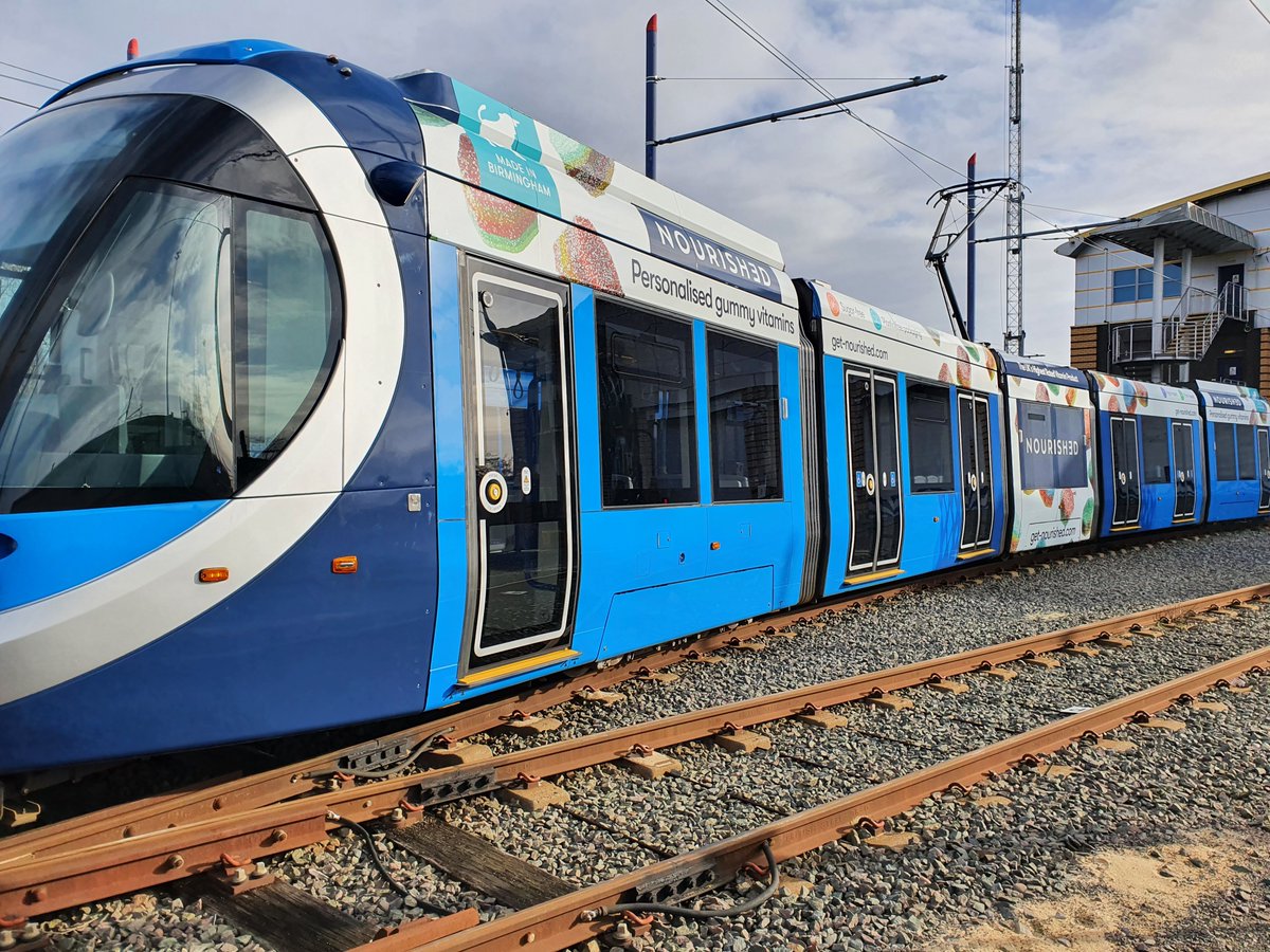 stewartsignsuk's tweet photo. An amazing @WMmetro make-over in collaboration with @Global for the Get Nourished campaign.

#stewartsigns #tramwrap #OOHadvertising https://t.co/FrUbDJWNv8