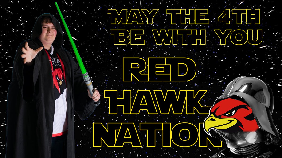 CVRedHawks's tweet photo. Our spring semester is winding down and finals are cranking up so we have one message for you —
#MayThe4th be with you #RedHawkNation, always!
Happy Star Wars Day to everyone in a galaxy far, far away (and near)! #BeExtraordinary #BeCVCC https://t.co/bTRjGgBdkz