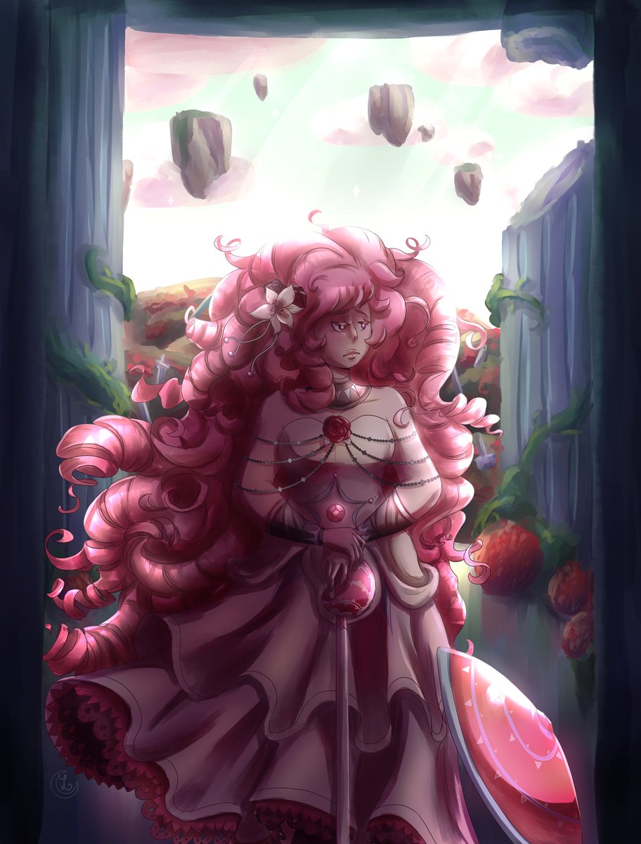 At last! Here’s my full contribution for <a href="/Rose_Zine/">Garden of Secrets Rose Quartz Zine</a> 

Yes I did immediately regret the hair
#StevenUniverse