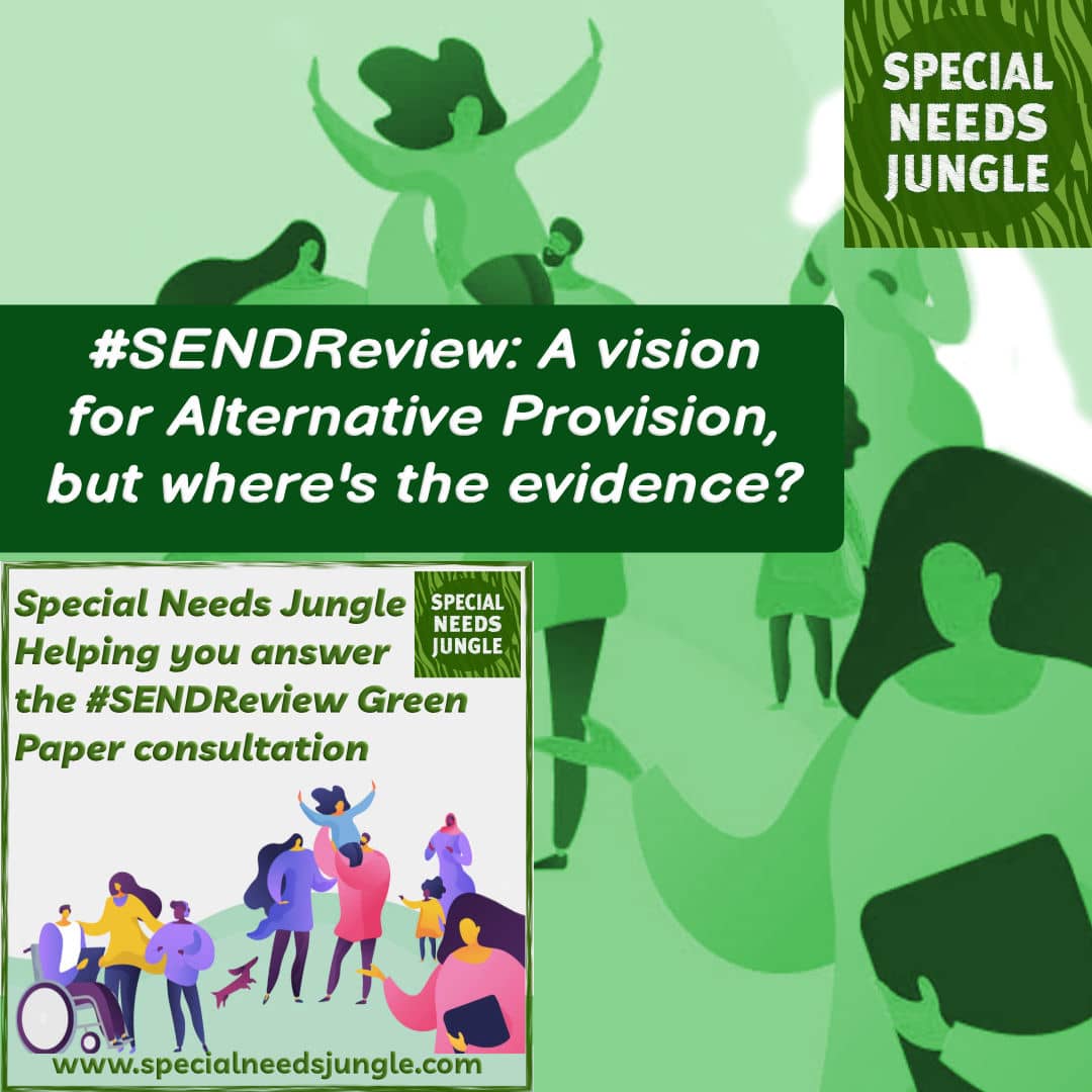 ON SNJ: <a href="/susielenihan/">Susan Lenihan</a> @RenataBplus3 &amp; <a href="/TaniaLT/">Tania Tirraoro FRSA - Special Needs Jungle</a> dissect Chapter 4 of the #SENDReview #GreenPaper about <a href="/educationgovuk/">Department for Education</a> vision for #AlternativeProvision. They wonder how it’s come to this conclusion and where’s the evidence they’ve based the plans on?
specialneedsjungle.com/sendreview-vis…