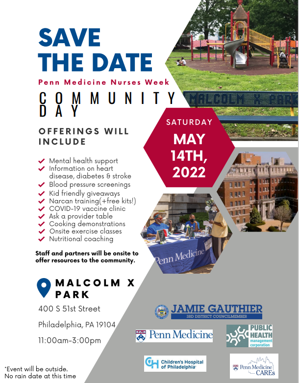 Still need to get vaccinated? Want to learn more about your health?  Save the date for Penn Medicine's Community Day on May 14th, 11am to 3pm!!! #Vaxxup #VaxxupPhilly #Community #PennMedicine #StaySafe
