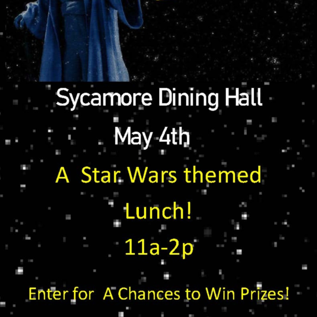 indstate_dining's tweet photo. May the 4th be with you all day!  Who will be joining us today? https://t.co/TFR2S3v5ob