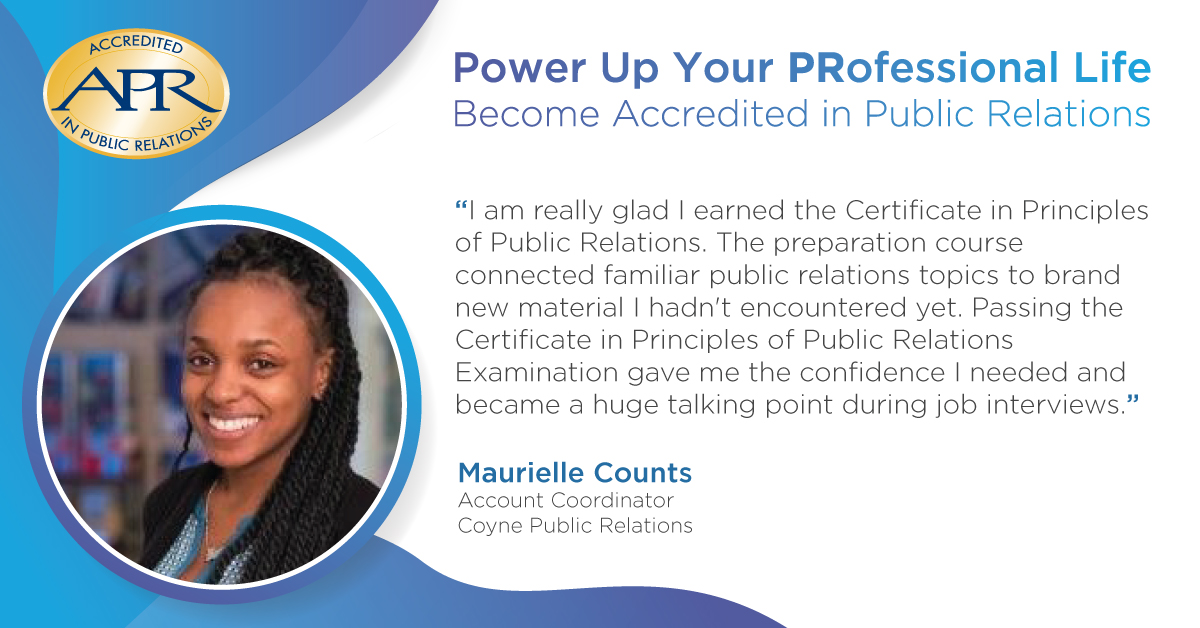 Get accredited in Public Relations! Learn more at nfprsa.org/Accreditation. #APR #PRSA