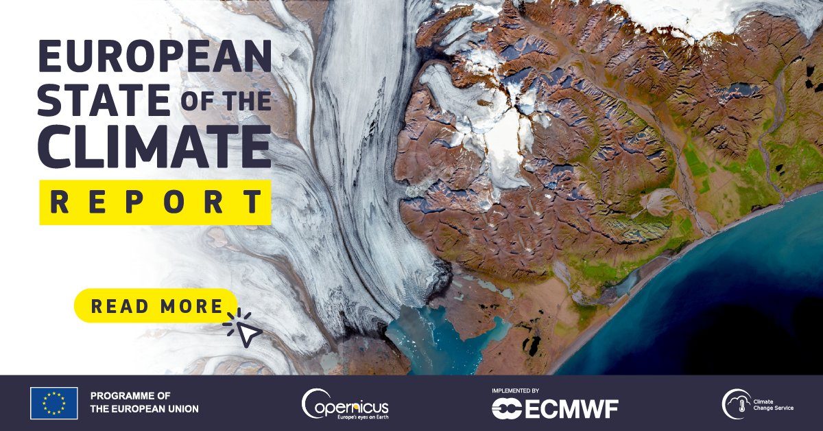 🚨📅Last April 22, @CopernicusECMWF published its annual European State of the Climate (ESOTC)Report

📗
Detailed analysis of the past calendar year
Associated variations in key #climate variables
Updates on the long-term trends of key climate indicators

Links in comment 👇