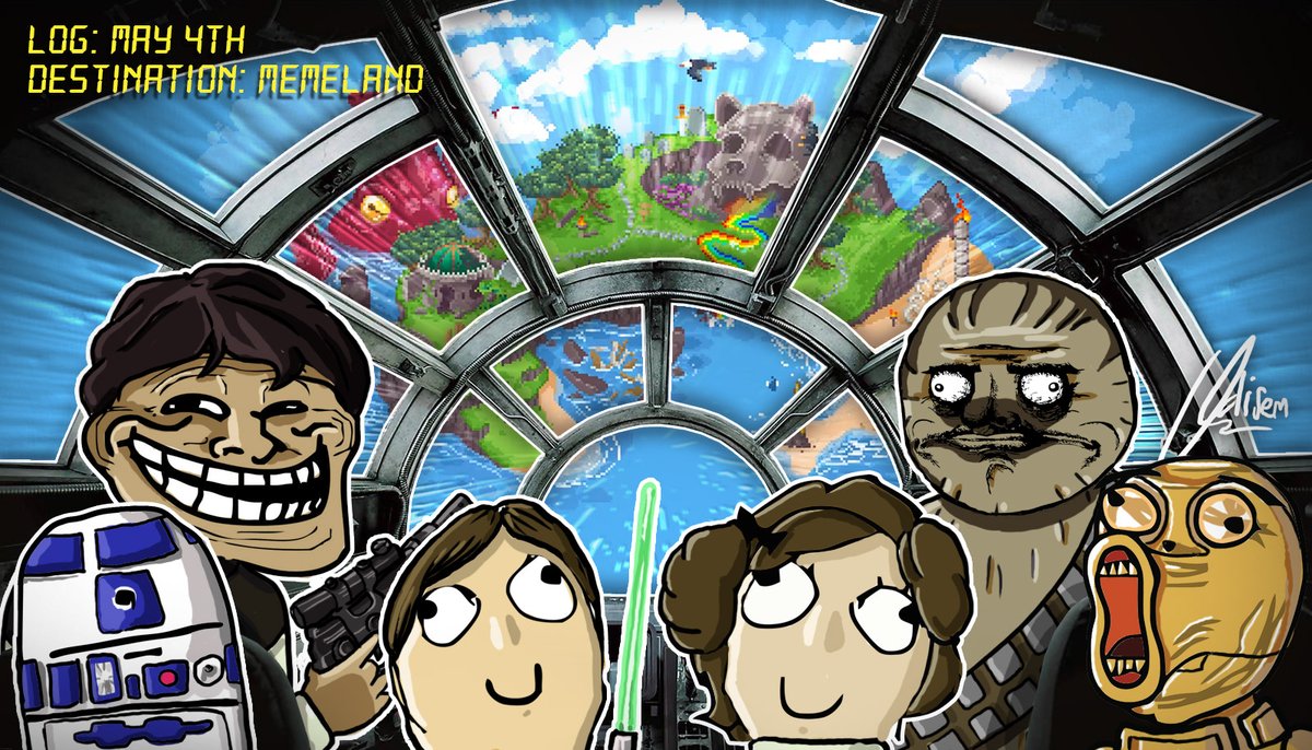 kacamata_odisem's tweet photo. My STARWARS fanart for @memeland because today it's May 4th !! Don't worry, they will not blow up this one ! They want to have fun !
BRING BACK RAGE COMIC !!!  
#meme #ragecomic #memeland #MayThe4thBeWithYou #May4th https://t.co/q3WFnLAV3N