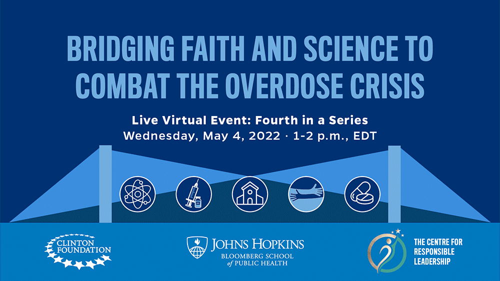 Today, @ClintonFdn, @JohnsHopkinsSPH, and @The_CRL will convene national leaders from science and faith to discuss ways to reduce stigma about addiction, educate about prevention, treatment, and recovery and advance policies/programs that save lives. 🔗 publichealth.jhu.edu/events/bridgin…