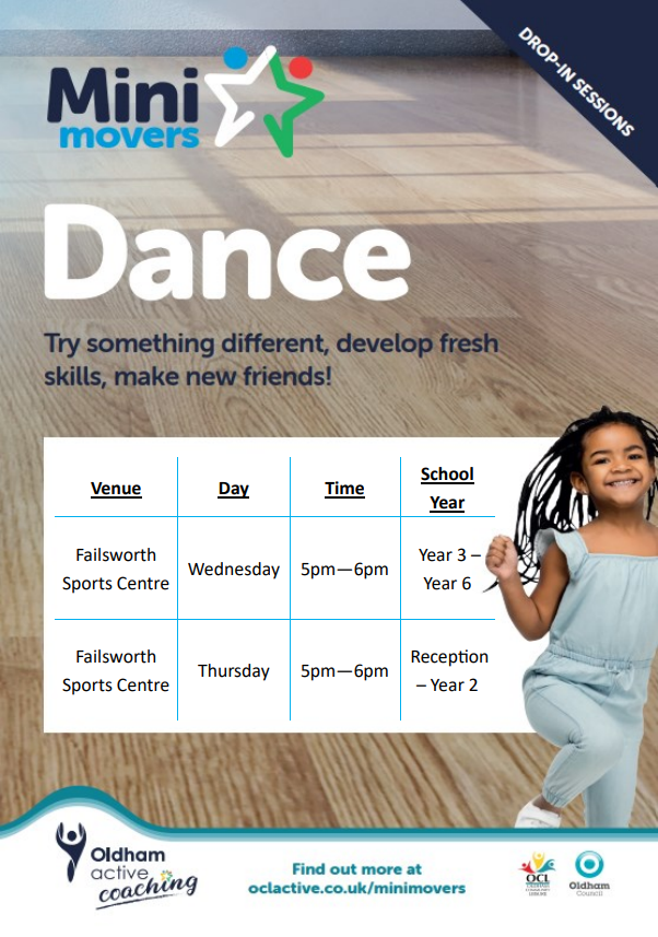 OACoaching's tweet photo. Our NEW Mini Movers sessions go live from Monday 9th May across @OCLactive Centres.

Sessions included Multi Sports, Dance, Football and Badminton

For days and times visit 
https://t.co/JpRHnme8Vo

@OldhamCouncil @OldhamChronicle @OldhamNews @Oldham_Hour https://t.co/BI9uXgLT9P