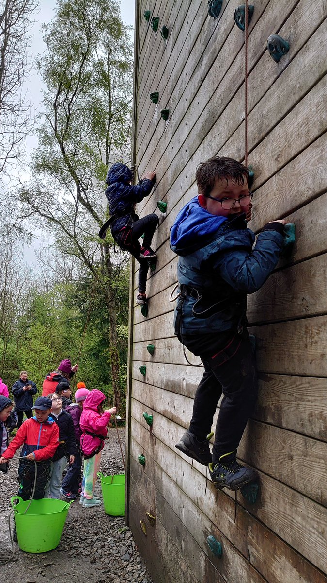 Climbing wall this morning they all did so good!