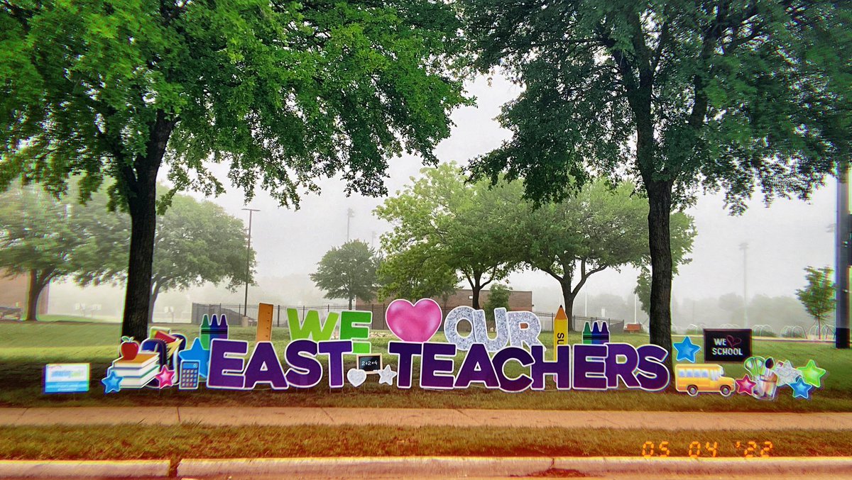 It may be cloudy today, but our PTO is bringing the sunshine and joy!! Thank you for celebrating our teachers and staff! Happy Teacher Appreciation Week!! 🍎👩🏻‍🏫🌞 #EastUnity #TeacherAppreciationWeek