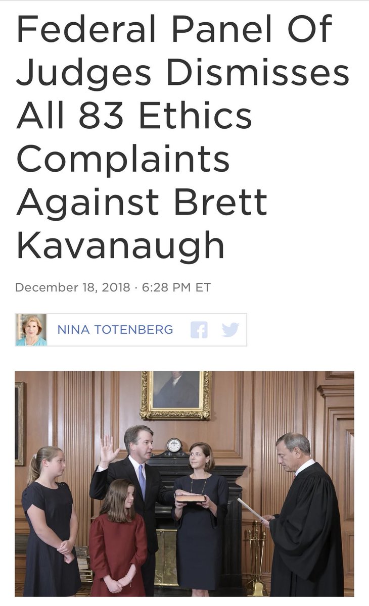 It’s lovely that Chief Justice Roberts announced an investigation into who leaked the draft opinion revoking women’s constitutional privacy rights. How about you add an investigation into the DOZENS of unresolved ethics complaints against Brett Kavanaugh. #JusticeMatters