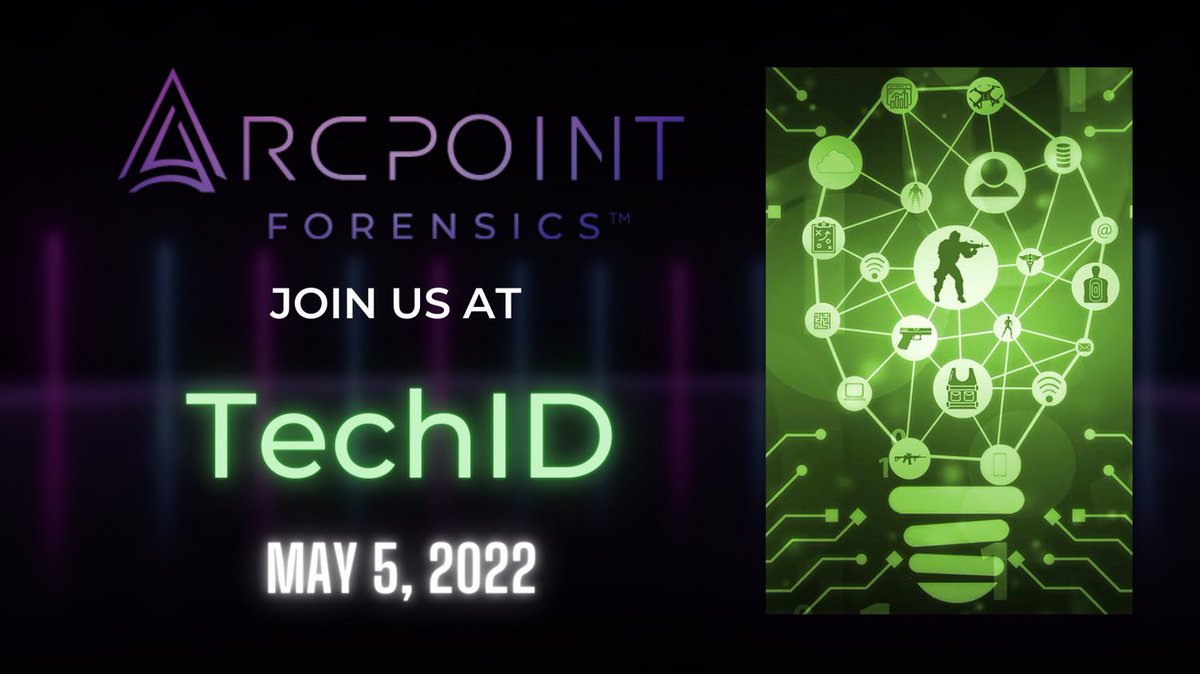 We are excited to kick things off at Technology Innovation Demonstration #TechID hosted by Acell Innovation Corporation &amp; Oak Grove Technologies tomorrow, May 5, 2022! 

Stop by booth our meet ArcPoint Forensics and learn how #ATRIO can work for you!