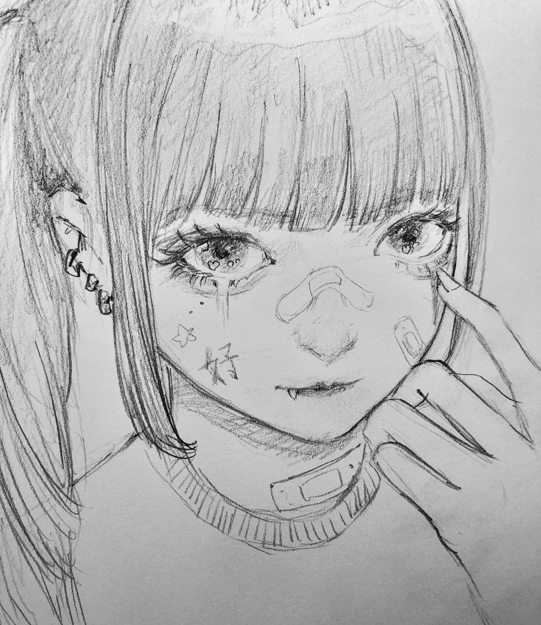 きなり作　鉛筆画　アート　手書き 女の子　人物画　絵　値下げ　美品 Japanese little girl」 by NICHT｜Artmeter｜暮らしを彩る