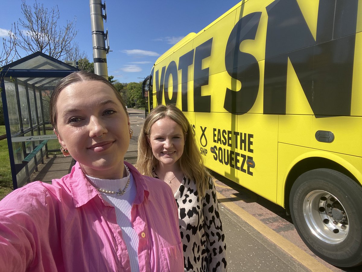 Finishing off a tour of East Lothian with our 40ft reminder to #VoteSNP tomorrow!💛
