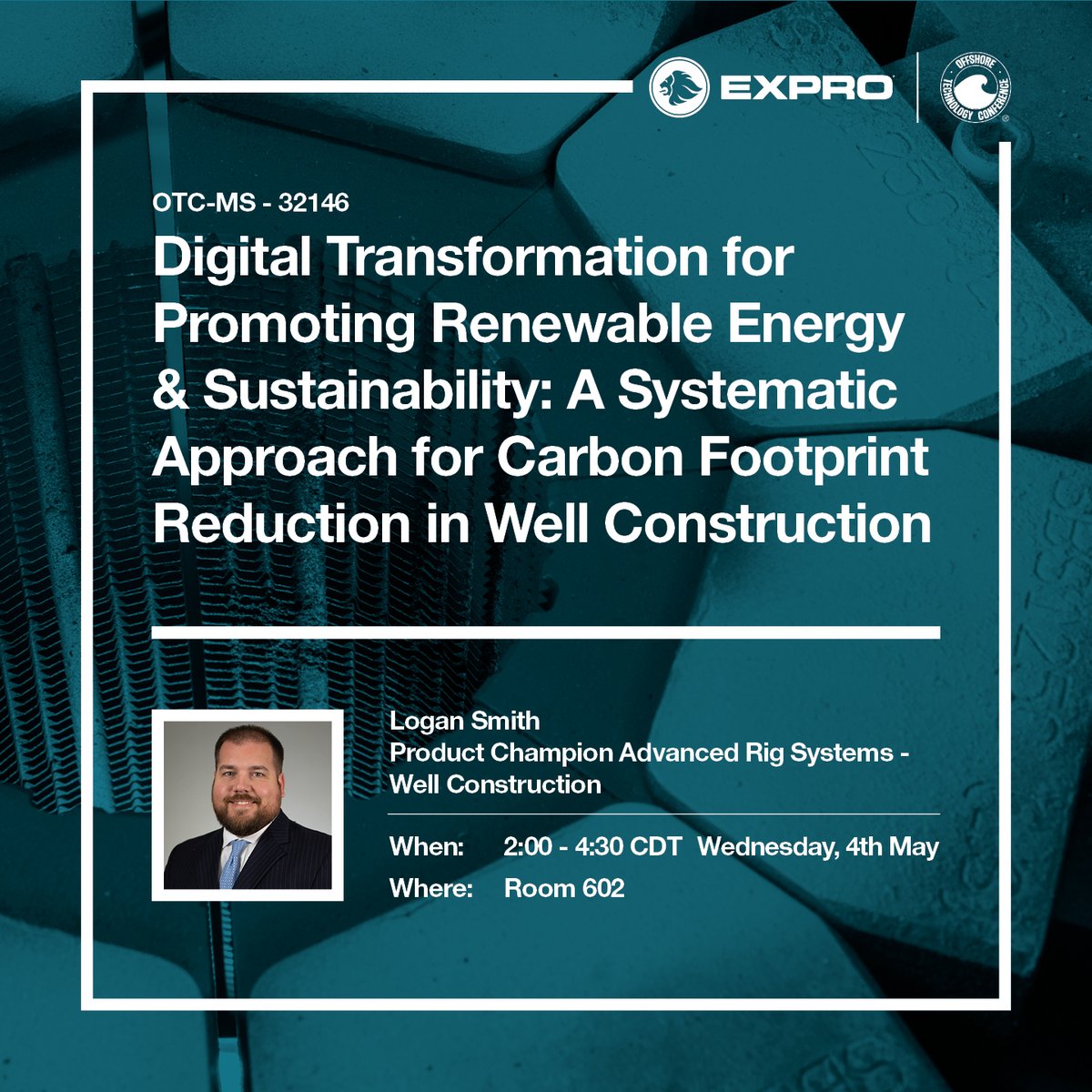 ExproGroup's tweet photo. At @OTCevents? Catch our paper on Digital Transformation For Promoting Renewable Energy & Sustainability today14:00-16.30. Room 602.
#OTC2022 #Houston #ThisIsExpro #FutureEngineers #Offshore #Exhibition #Energy https://t.co/0y4KeSk4uV