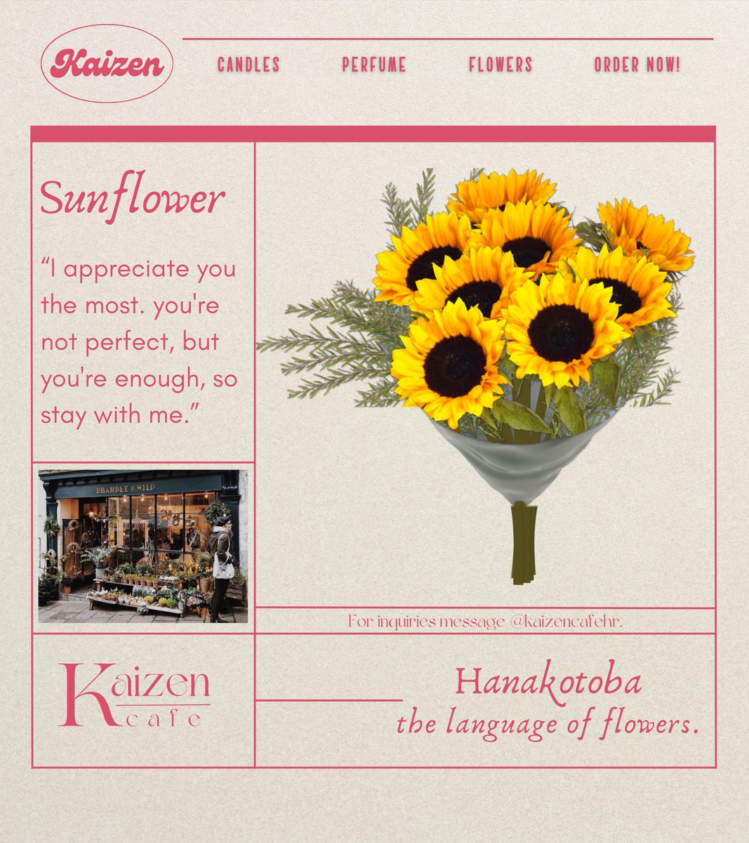︎︎
︎ ︎ ︎ ︎︎ ︎ ︎ ︎ ︎ ︎ ︎花言葉 let flowers speakⴰ
         a delivery for @conyobfs ！
︎ ︎ ︎ ︎︎ ︎ ︎ ︎
︎ ︎ ︎ ︎︎      ❀ⴰ  you remind me of sunflowers 
︎ ︎ ︎ ︎︎
︎ ︎ ︎ ︎      love, sm