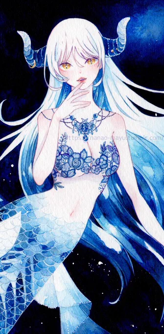 ほやほやの新作で企画参加させていただきます✨

「Blu Sapphire」
B4/アクリル/ホワイトワトソン

人魚や水中描くのが特に好きです!
主にアクリル、たまに水彩使います。

#アナログ作家フェス
#アナログ作家フェス_アクリル
#nanao_mayu 