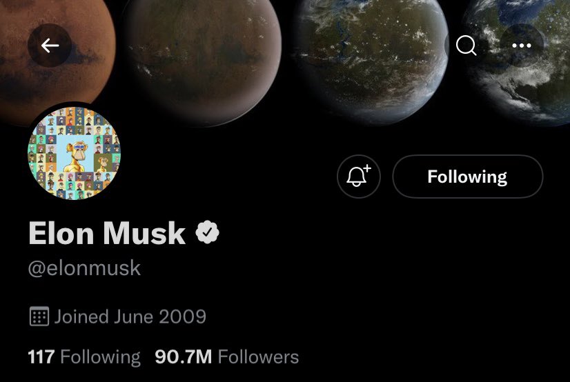 Look who’s showing up for the #NFT Party!!!#NFTCommmunity #BAYC #BlueChipNFTs #ElonMusk