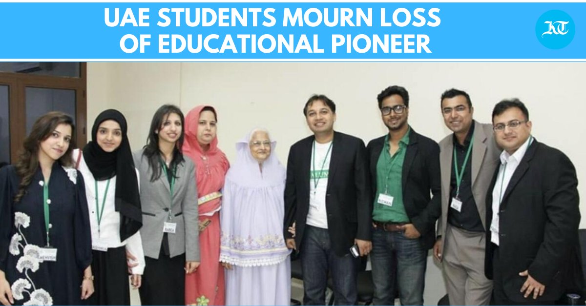 khaleejtimes's tweet photo. The education community in the UAE mourned the death of Zainab Taher, founder of Arab Unity School which she had initially started in her apartment 

#UAE #education #ArabUnitySchool #ZainabTahir 

https://t.co/pr4lZlV9K3 https://t.co/t7AQXs73oe
