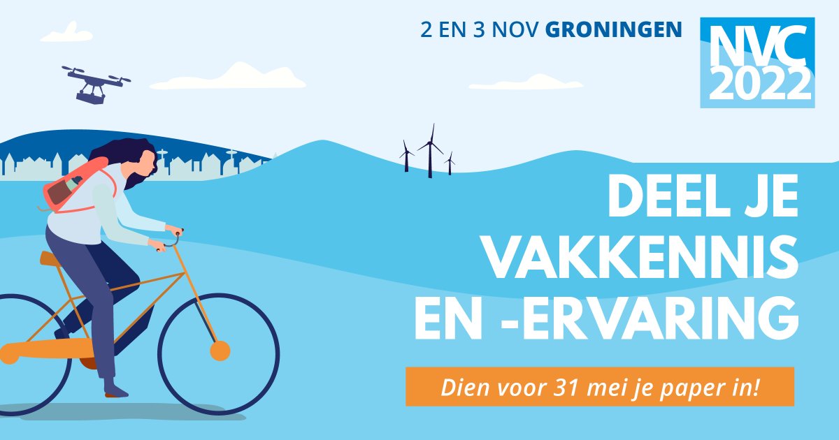 Met de uitvraag voor het schrijven van een paper voor het Nationaal Verkeerskundecongres bieden we iedere vakgenoot de mogelijkheid om nieuwe vakkennis en -ervaringen te delen. Dien voor 31 mei je paper in! bit.ly/3DHskQm

#NVC #NVC2022