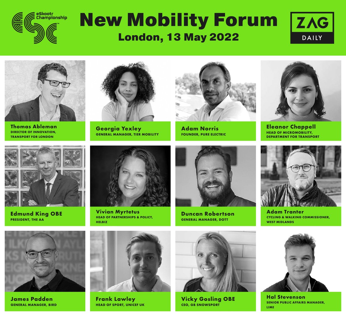 eSC has announced the programme for its first New Mobility Forum, with leading figures from across micromobility, transport and government set to speak at the event on 13 May during its first ever race weekend in London official.esc.live/latest/leaders…

#eSkootr #eSCMission #Micromobility