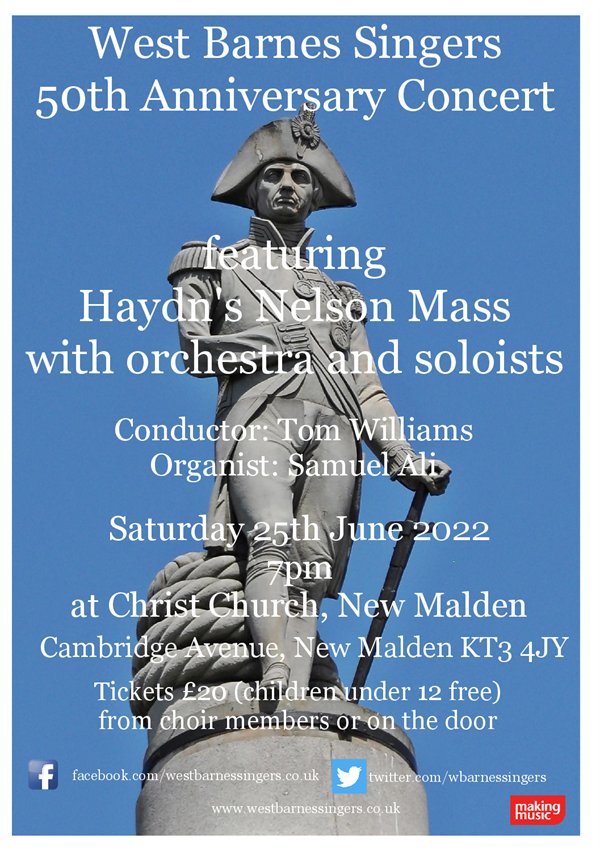 Our 50th Anniversary concert Saturday 25th June. It would be lovely to see you there!