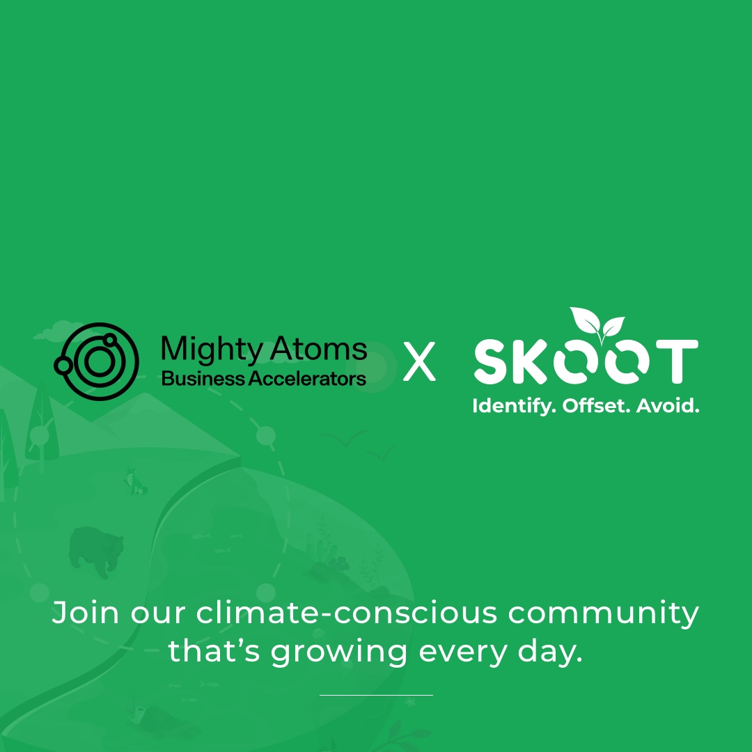 Tim Gambrill, Founder and Managing Director at Mighty Atoms on SKOOT, "We're all about measurement and impact so love the fact that SKOOT shows me exactly what I need to do to negate our carbon impact every month and then provide easy, integrated solutions to actually do it”.