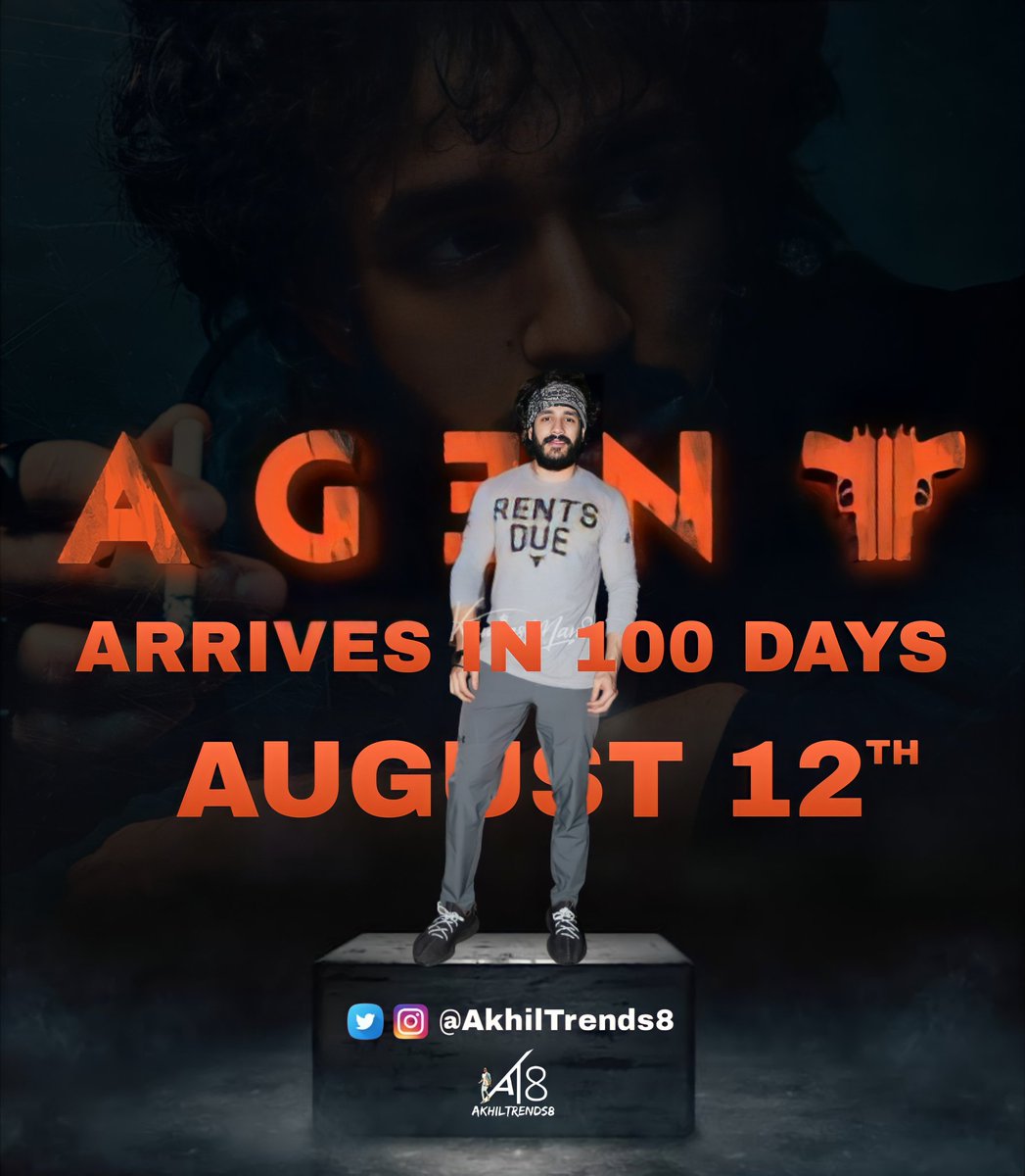 ayyagaareeNo1's tweet photo. Brace yourself 😎 He is coming to Roar like a Lion 🦁
#Agent arriving in 100 Days 🔥🔥🔥
@AkhilAkkineni8 @DirSurender @AKentsOfficial @AnilSunkara1 @hiphoptamizha @mammukka @VamsiVakkantham
#AgentLoading
#AgentOnAug12th https://t.co/MPUjXk2ZZg https://t.co/fQzWrjiBTJ