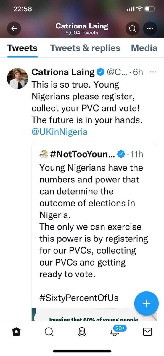 OkereOnyedikac3's tweet photo. Plz can someone call this lowlife #DickHunter @CatrionaLaing1 to order! A useless harlot moving allover the British zoo called Nigeria won't stop the restoration of #BIAFRA! @UN @USinNigeria , @UKParliament @EU_Commission @EUinNigeria #Nonsense! https://t.co/ua1Agh1sF2