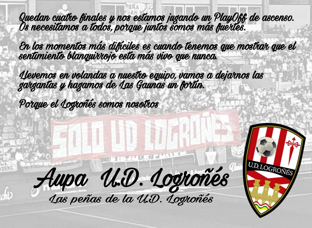 UDLogrones's tweet photo. Orgullo + Sentimiento + Pasión + Fuerza + Animación + Compromiso + Colorido + Fidelidad + Amistad + Superación + Unión + Familia = Afición UD Logroñés.

¡Muchas gracias, de corazón! 🤍❤️

#JuntosSomosMásFuertes 
#JuntosfrentealZamora https://t.co/JVhwxeM4LN