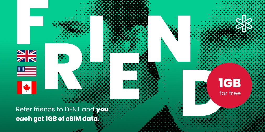 We are rolling out our referral program to more &amp; more countries - 🇬🇧🇺🇸🇨🇦 -  Invite your friends  and each of you get 1GB of 🆓 eSIM mobile data, valid for 365 days and usable in 61 countries! #roaming #esim #traveling #usa #canada #uk #gigabyte #gb #free #dent #ios #android