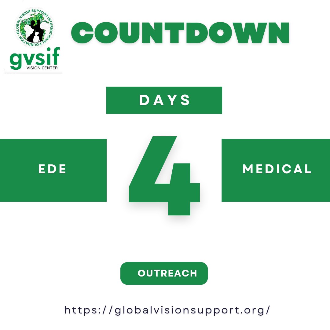 VisioncenterGVS's tweet photo. Let the count down begin!
4 days to the Ede medical outreach in collaboration with Springtime Development Foundation
May 8-14
#GVSIF #medical #outreach #who #ede #ltsp #Trending https://t.co/Q54iTFe2tF