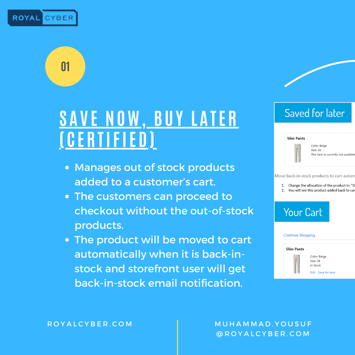 RoyalCyberUSA's tweet image. Discover Royal Cyber's Exclusive Certified Cartridges for Salesforce that support both, new and existing implementations, and learn more on how these can benefit your eCommerce business!
Explore More! ow.ly/E37050IYQu2
.
.
#Salesforce #SalesforceCommerce
