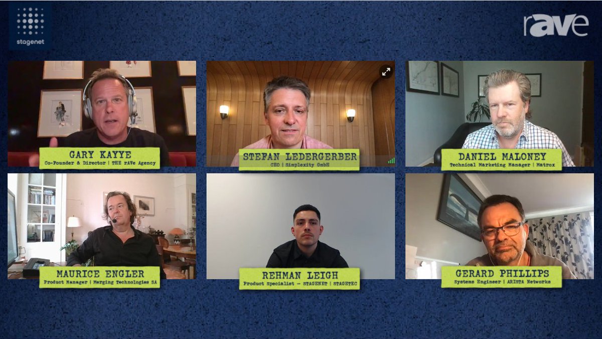 stagenet_'s tweet photo. Thanks for being part of the STAGENET Release with rAVe. 
For those who missed yesterday, here's the full live event: https://t.co/OE47rCA9UY
#ipmadesimple #audiooverip #videooverip #arista #mergingtechnologies #matrox #simplexity #stagetec #aes67 #smpte2110 #ipmx #nmos #avtweeps https://t.co/3HJfk2rxTu