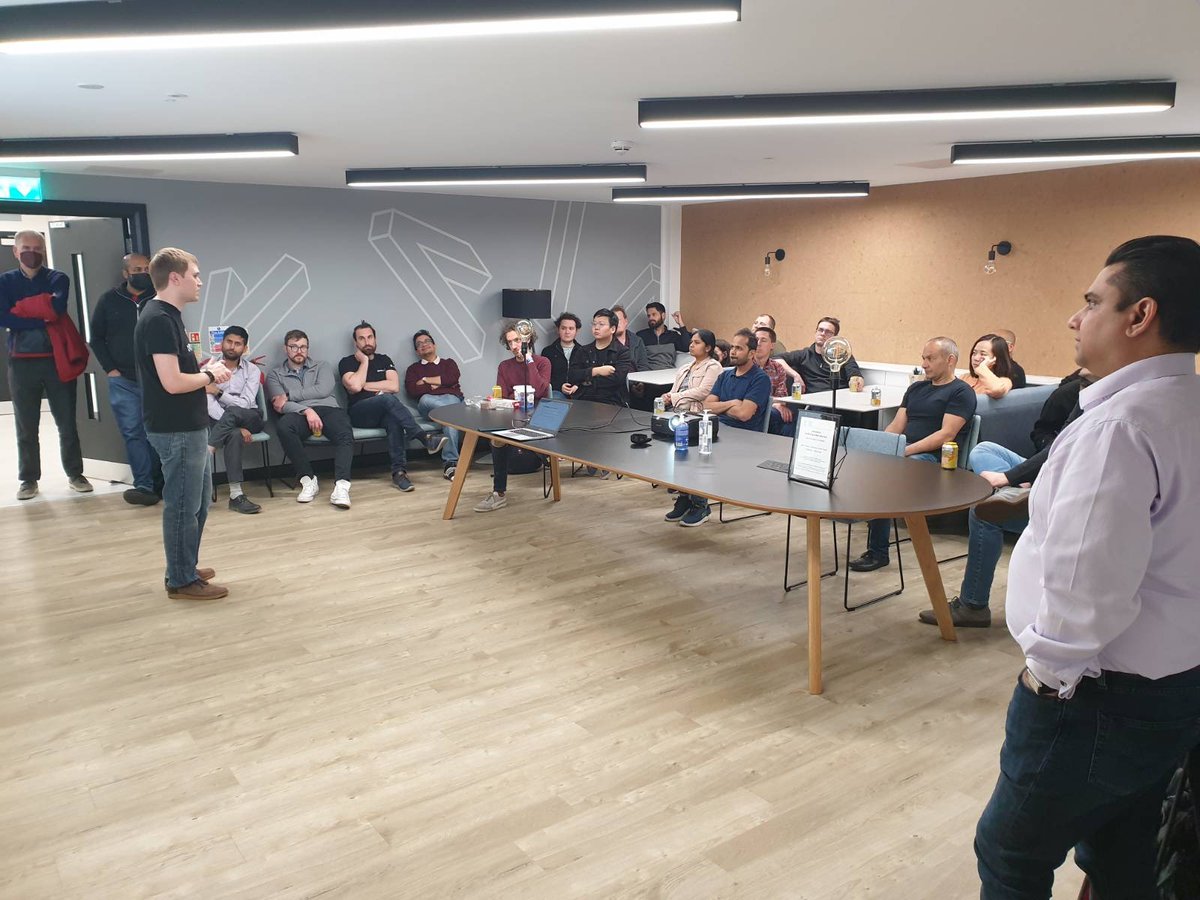 An excellent first <a href="/risc_v/">RISC-V International</a> Cambridge meetup w

Thank you <a href="/asbradbury/">Alex Bradbury</a> for a great talk on OSS and LLVM backend. My takeaway was to think about vendors discouraging fragmentation / encouraging adoption through upstreaming.

Big thanks to <a href="/AromiCambridge/">Aromi</a> for the top notch food too!