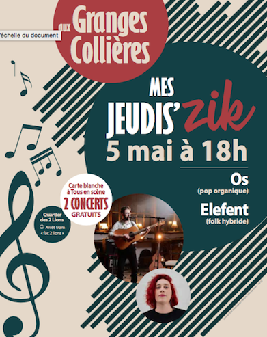 tousenscene's tweet photo. Mes jeudis zik concerts @tousenscene en partenariat avec la @villedetours - le 5 mai à 18h30, les Granges Collières (Arrêt de tram 2 Lions). 
https://t.co/9vBtjIzo4Q https://t.co/gTbTs7ZUOe