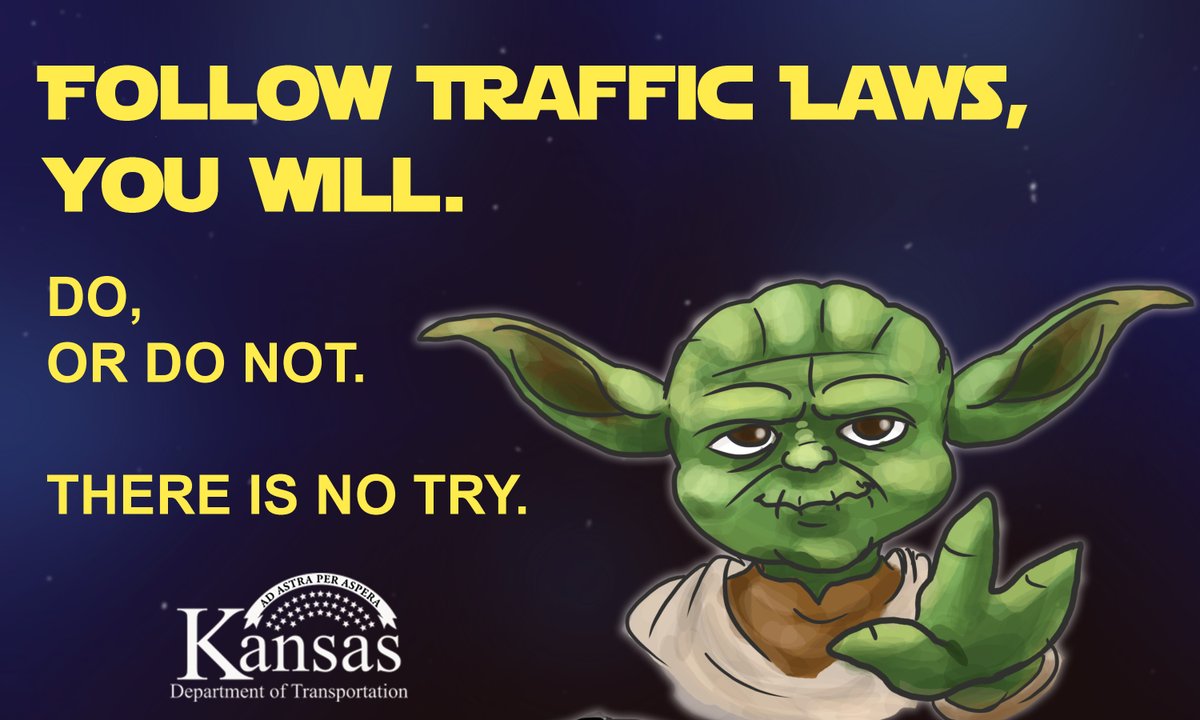 KDOTHQ's tweet photo. Follow traffic safety and arrive alive you will.
#BuckleUp
#DitchtheDistractions
#FollowtheSpeedlimit
#DriveSober
#maythefourthbewithyou #StarwarsDay #Maythe4thbewithyou https://t.co/IcDUSbDkey