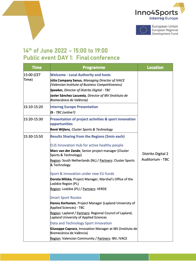 EpsiEU's tweet photo. You are invited to “European Regions Innovating in Sport and Active Lifestyle”, taking place in #Alicante next 14-15 June to talk about #sport ecosystem developments and trends! The event is @Inno4S Final Conference.

REGISTER HERE: https://t.co/2nZDRyV3j4 https://t.co/8VbKN6ivtn