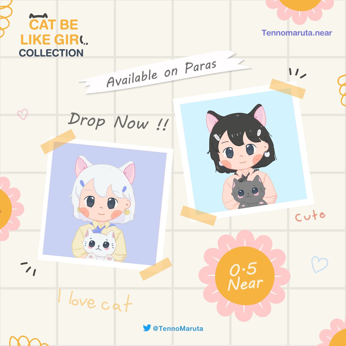 Drop now 🐱💕
Cat be like girl Collection

Today I work so hard that I'm tired.
How can I get my energy back
after work?
meowww- (look for sound of the
cat)
Oh…My cats are able
to heal my tired heart.

🌟 Only 0.5 near 🌟Edition of 1

Available on Paras
paras.id/collection/cat…