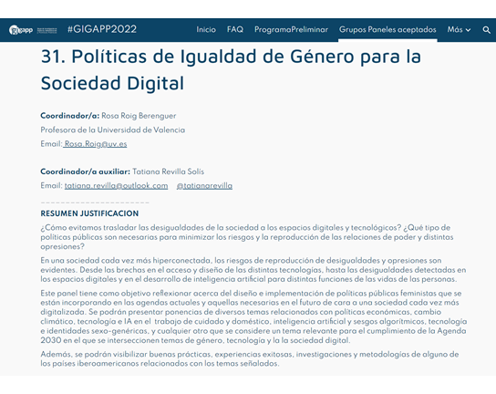 GIGAPP's tweet photo. 📌📢‼️ #lastcall #callpapers #GIGAPP2022 “Políticas de #igualdad de #género para la sociedad #digital” Coord. Rosa Roig y @tatianarevilla @UV_EG [Quedan solo 4 días ¡Último días!] https://t.co/S7lEx6n44T https://t.co/117xF2DA9i
