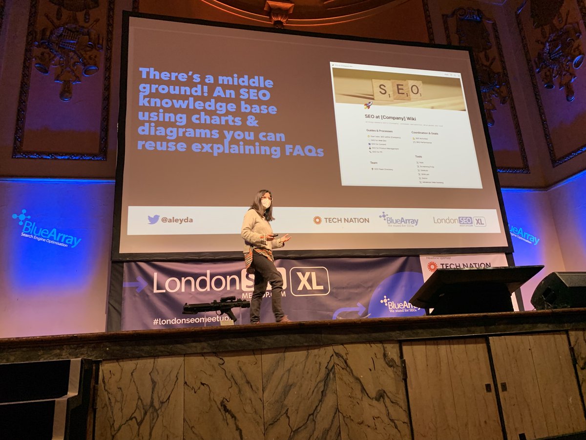 What to expect from SEO? It depends? No... build a framework and give a clear explanation. Great speech by <a href="/aleyda/">Aleyda Solis 🕊️</a> in #LondonSEOMeetupXL