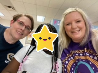 Emily Vaughn, CFST SSW, and Stacy Payne, CFST RN, doing what they do best by supporting students and building relationships <a href="/EastonElemWSFCS/">Easton Elementary</a> .