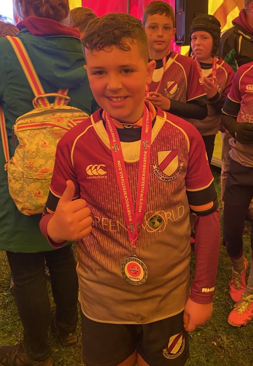 Well done to Charlie who, with his team from the West Norfolk Rugby Club, took part in a rugby festival/competition and won five our of the six matches - Bravo to you all - we are very proud of you 👏👍🏈 @WestNorfolk_RFC @beckywalker306 @WNAT_Home