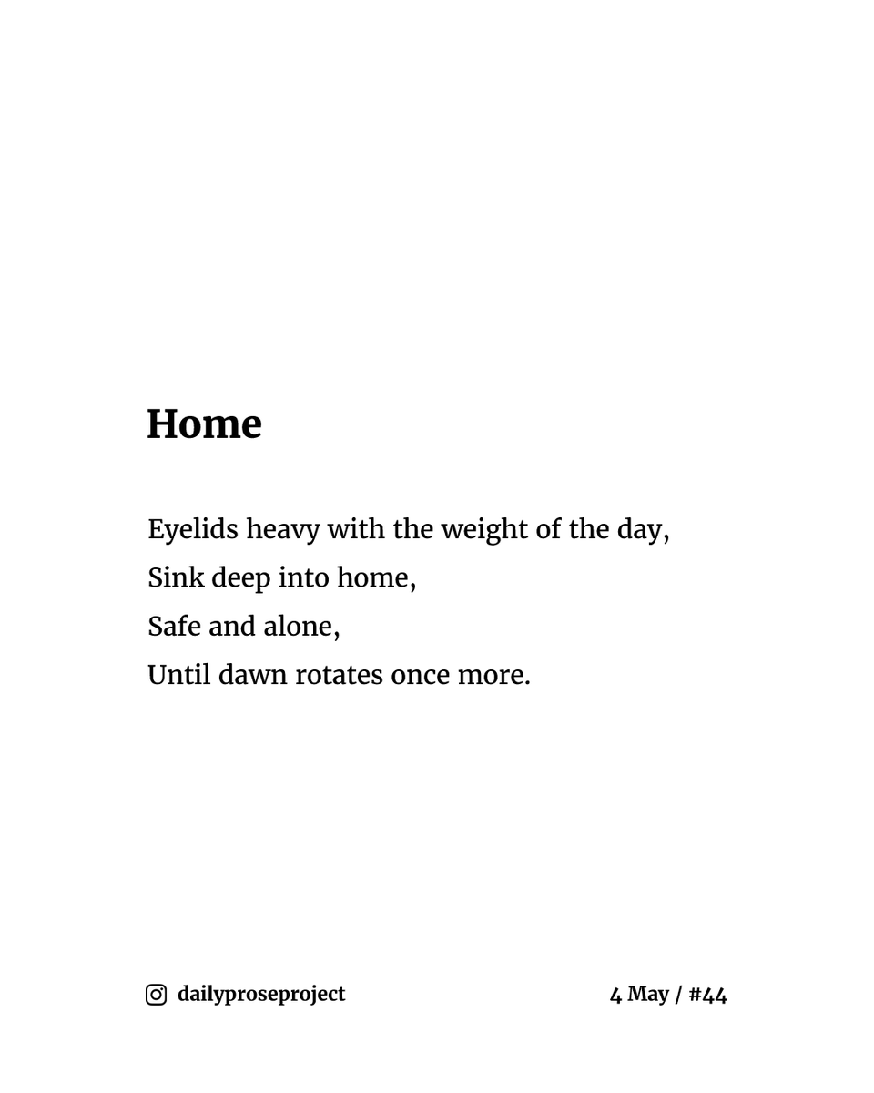 daily_prose's tweet photo. A new poem every day.

📔 4 May / #44 - "Home"⁠

#poemoftheday #dailypoetry #dailyprose #poemaday #dailyproseproject https://t.co/OyhWDM1h1m