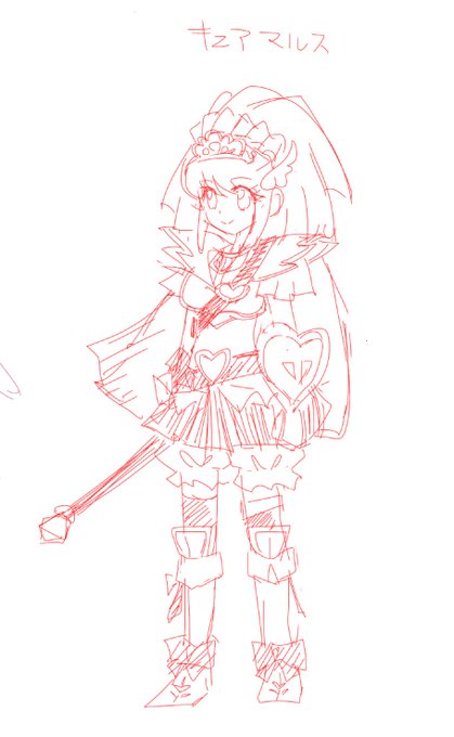 描いたまま塩漬けになっている異世界オリキュアキュアマルス、キュアエルフ、キュアドワーフ 