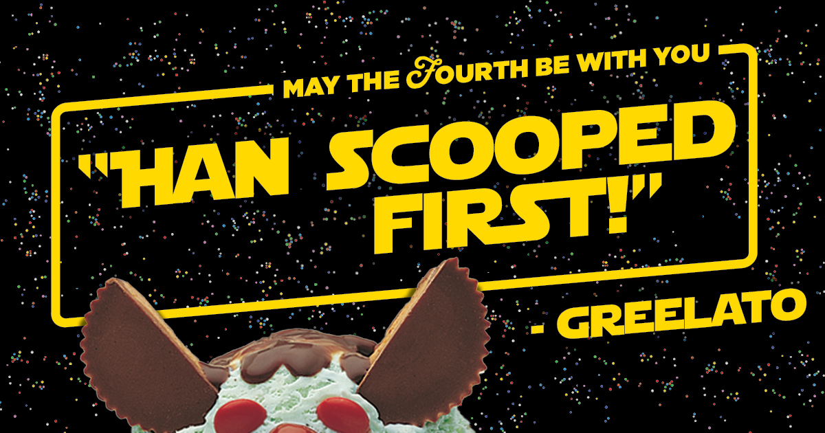Friendlys's tweet photo. May the Fourth be with you. And also with you.

#MayThe4thBeWithYou #StarWarsDay #saveroomforicecream https://t.co/xGEydfwc6E
